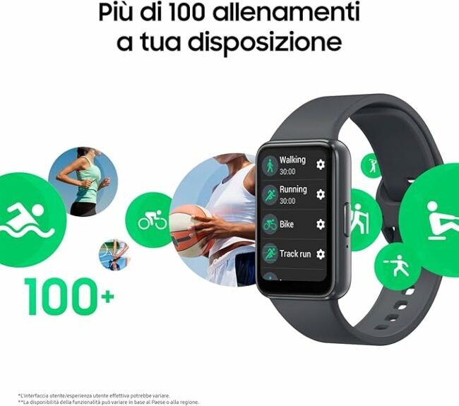 Samsung Galaxy Fit3 fitness band, batteria a lunga durata, rilevamento cadute/SOS, barometro, IP68, monitoraggio sonno, oltre 100 esercizi, gestione notifiche/musica, Gray [Versione italiana] - Image 4