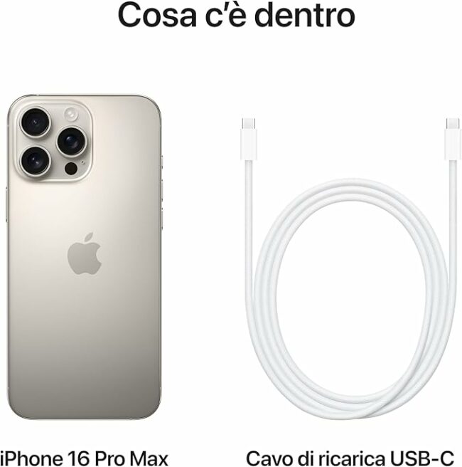 Apple iPhone 16 Pro Max 256 GB: Telefono 5G con Controllo fotocamera, Dolby Vision 4K a 120 fps e un’autonomia senza precedenti. Compatibile con AirPods; Titanio naturale - Image 5