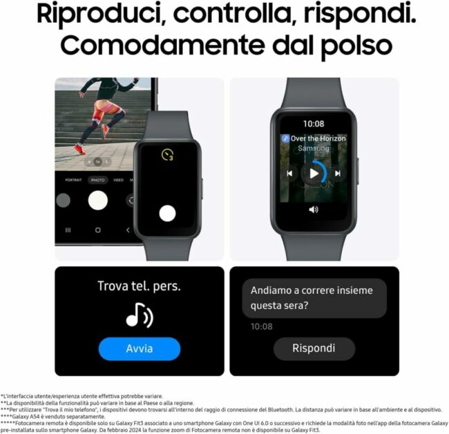 Samsung Galaxy Fit3 fitness band, batteria a lunga durata, rilevamento cadute/SOS, barometro, IP68, monitoraggio sonno, oltre 100 esercizi, gestione notifiche/musica, Gray [Versione italiana] - Image 6